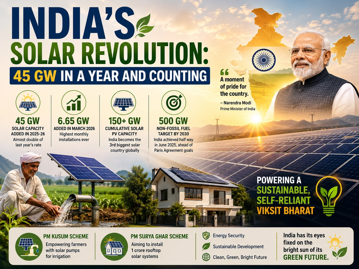 India’s Solar Revolution: 45 GW in a Year and Counting