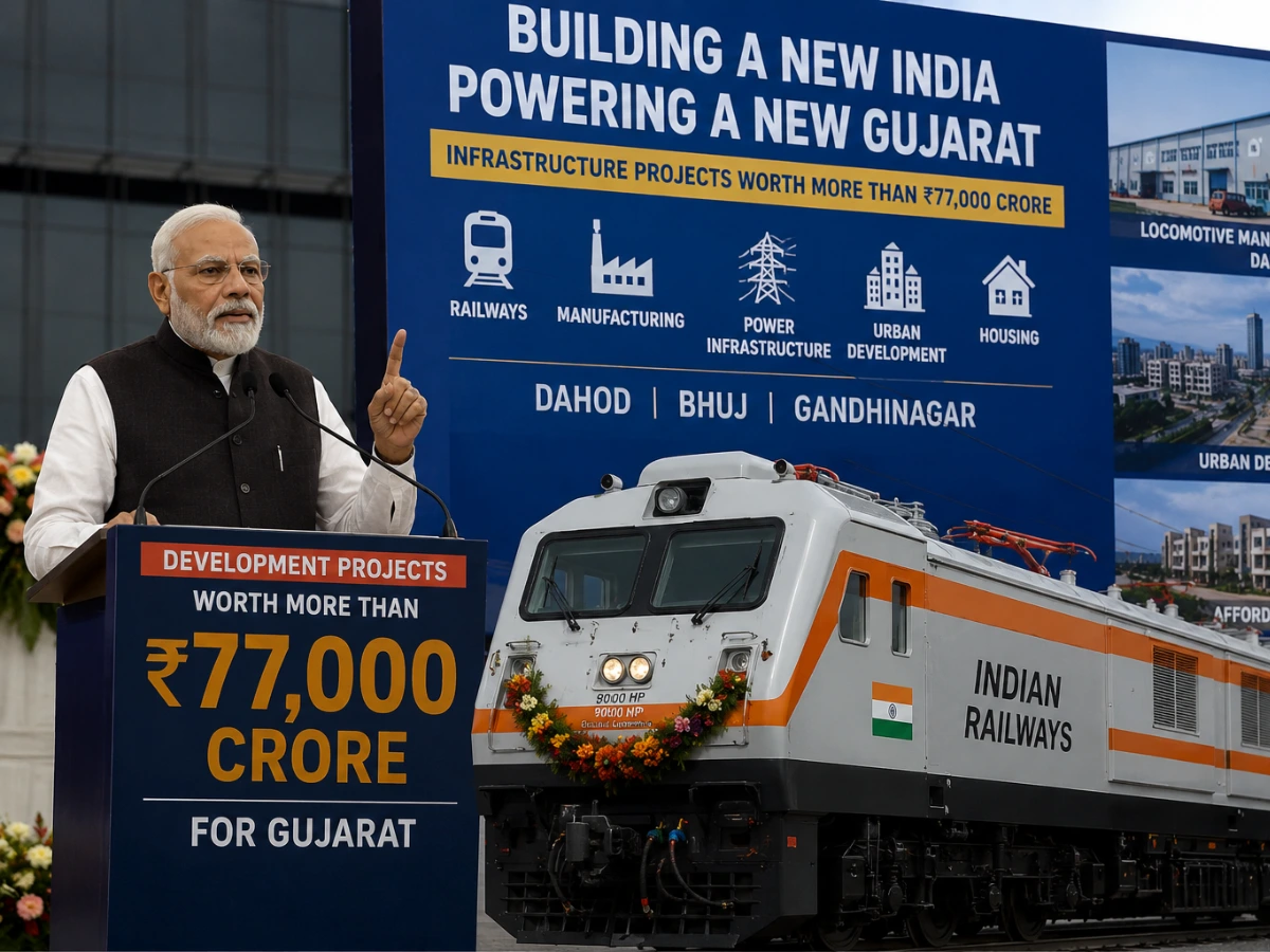 India’s Infrastructure Revolution: PM Modi’s ₹77,000 Crore Gujarat Blitz