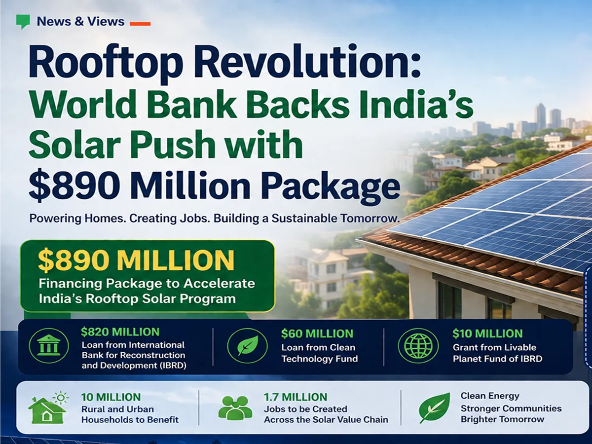 Rooftop Revolution: World Bank Backs India's Solar Push with $890 Million Package